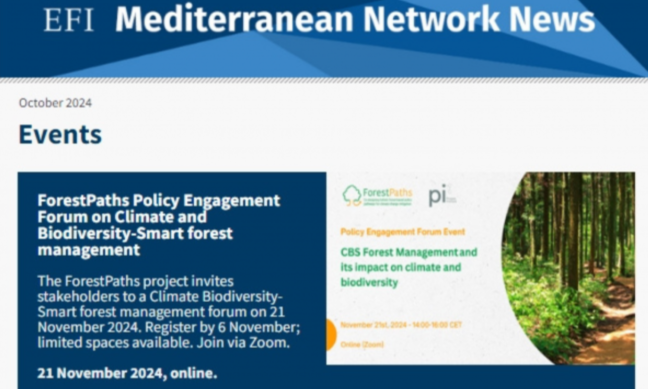 ForestPaths’ autumn line-up of events featured in EFIMED’s October newsletter